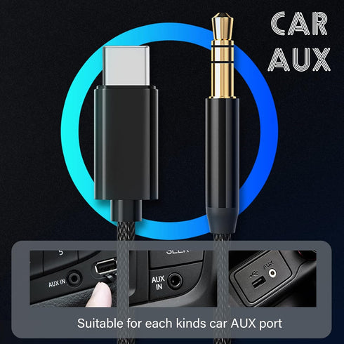 USB C to 3.5mm Male Headphone Jack Adapter, USB Type C to Aux Audio Dongle Cable for Car Audio Equipment Compatible