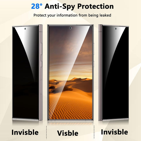 Fotbor for Samsung Galaxy S24 Ultra 28° Privacy Screen Protector, Fast Fingerprint ID Unlock, Case Friendly 9H+