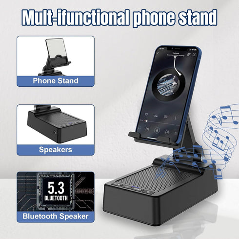 Mahensy Gifts for Men,Cell Phone Stand with Wireless Bluetooth Speaker Anti-Slip Base HD Surround Sound Compatible