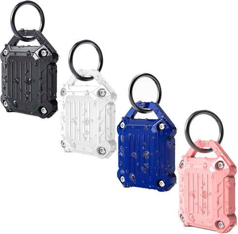 Dovick Waterproof Airtag Keychain Holder Case, Screw Full Cover for Apple Air Tag Tracker