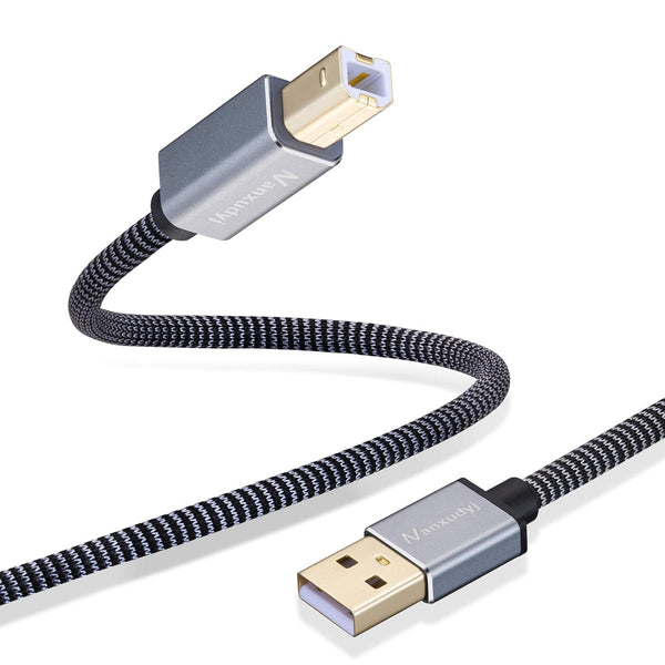 Printer Cable 20ft, USB 2.0 Type A Male to B Male, High Speed Compatible with HP, Canon, Dell, Epson, and More