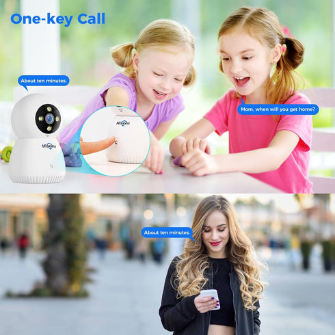 Hiseeu 2.4G/5G 5MP 360, 2 2PCS Indoor Security Camera, Baby Monitor Pet Camera for Home Security, PTZ Auto Tracking
