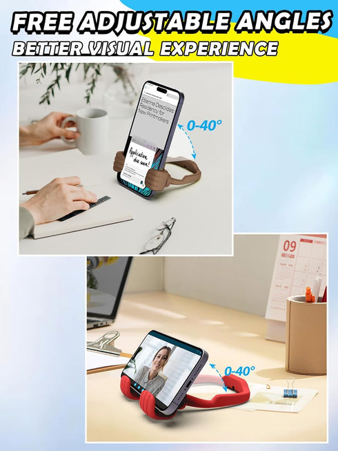 CALDEVER Gifts for Teens Girls Women Kids Cell Phone Stand: UPGRADE Adjustable Thumbs Up Lazy Phone Holder for Desk