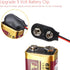 9V-Battery Clip Connector, 9 Volt Long Cable Connection Soft Shell I Type Black, Pack of 10