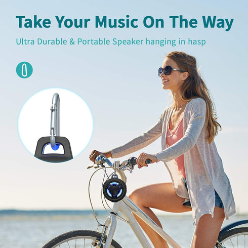 EBODA Bluetooth Shower Speaker, Portable IP67 Waterproof Wireless Speaker with LED Light, True Wireless Stereo,