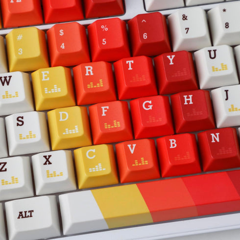 YMDK 1970 Music Cherry Profile 131 Keys Dye Sublimation Thick PBT Keycap for MX Mechanical Keyboards 61 68 84 87 96 104