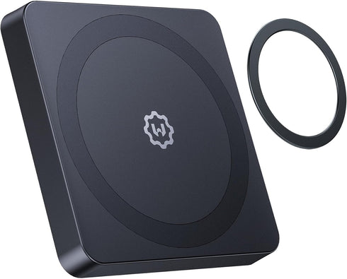 WixGear Magnetic Phone Car Mount, Compatible with MagSafe and Non-MagSafe, Flat Stick On for Dashboard, Wall, Gym