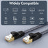 7 3ft 10Gbps Cat Ethernet Cable High-Speed, Premium Braided Flat Design for Gaming, Streaming, Home and Office