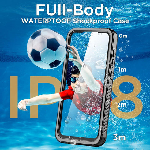 AICase Waterproof Case for Samsung Galaxy A55, Clear Built-in Screen Protector, IP68 Certified Full Body Protection