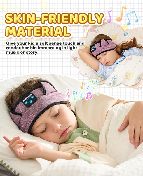Kids Bluetooth Headphones, Headband Earphones for Children, Wired & Wireless Playback, Travel Accessories with 3.5 MM