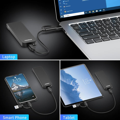 FIDECO M.2 NVMe SSD Enclosure, USB 3.2 Gen 2 to M.2 NVMe Adapter, Tool-Free Installation, Support UASP