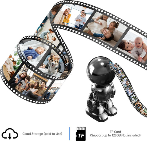 Indoor Camera Robot - 2k HD WiFi Pet Robot Camera with Phone App, 360 PTZ Nanny Cam, Night Vision