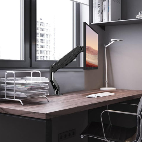 Gas Spring Monitor Arm 32 Inch - Single Monitor Desk Mount for 13-32 inch Screens