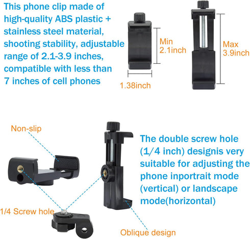 Mobile Phone Chest Strap Mount Harness and Head Strap Holder Kit for VLOG/POV, Compatible with iPhone, Samsung, Google,