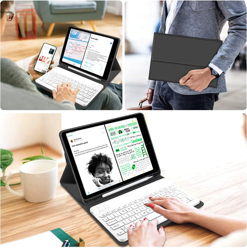 Kenke iPad 6/5th Generation Case with Keyboard, 9.7 Inch 2018/2017 iPad Air 2/1, Detachable Wireless Bluetooth