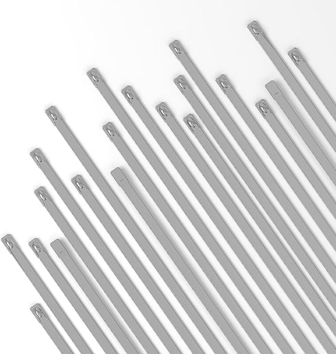 25 PCS Heavy Duty Zip Ties, 10 Inch Outdoor Cable Ties, 304 Stainless Steel for Home Improvement, Machinery, Vehicles