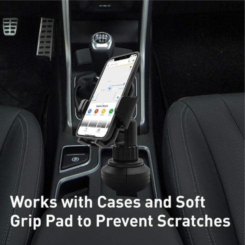 Macally Cup Holder Phone Mount - Upgraded Cell Phone Holder for Car Cup Holder, Universal for Smartphones