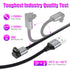 AGVEE 2 Pack 3.3ft Angled 90 Degree Braided Charger Cable for Garmin Watch, Fenix, Vivoactive, Instinct, Dark Gray