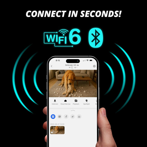Defender 2K 2-Way GO AI Powered WiFi Indoor/Outdoor Home, Business, Pet, Baby Security Camera, AI Detection, Dual Band