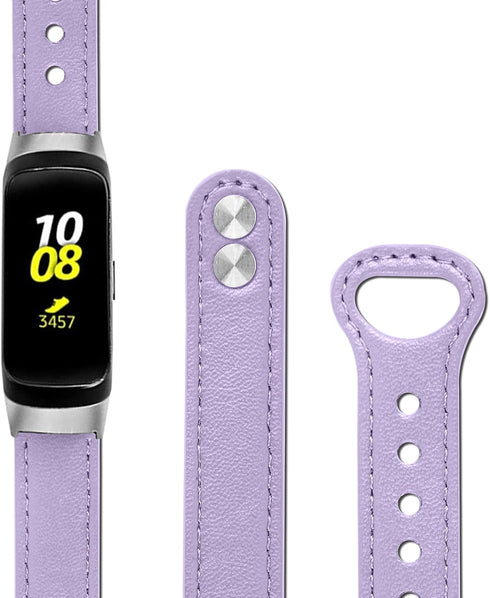 FitTurn Leather Quick Release Watch Band Strap Compatible with Samsung Galaxy Fit SM-R370 Fitness Tracker for Women Men