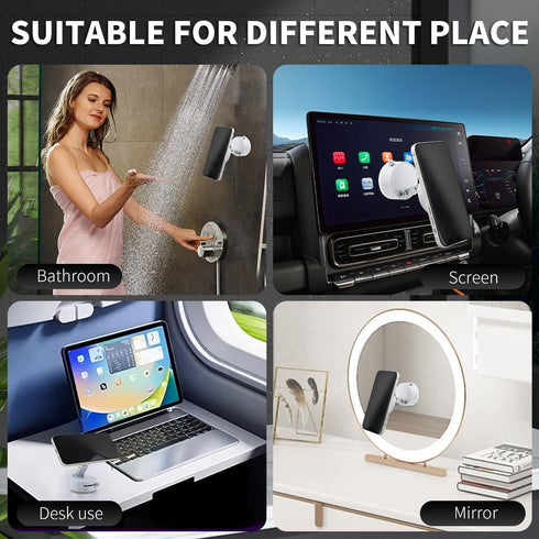 Ranjaner Vacuum Magnetic Suction Phone Holder, Adjustable Handsfree Vacuum Magnetic Phone Holder Mount for Car/Smooth
