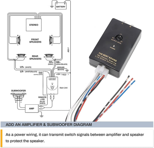 NuIth Add Amp Amplifier Subwoofer Interface Kit for 2014-2021 GM Vehicles, Chevy GMC Camaro