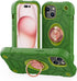 KCJ iPhone 15 Case (6.1") - Avocado, Soft Silicone + Hard PC, Full Body Protection, Includes 2 Screen Protectors & Ring