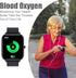 Smart Watch for Men Women, 1.69 inch Full Touch Screen, IP68 Waterproof Bluetooth Fitness Tracker (Black)