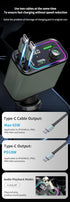 GXY KIT 3 1 Mp3 65W 18W 2 Charging,2 in Retractable Car Charger Adapter & FM Transmitter Bluetooth Player- Max +