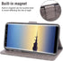 Phone Case for Samsung Galaxy Note 8, Wallet Cases with Tempered Glass Screen Protector, Leather Slim Flip Cover