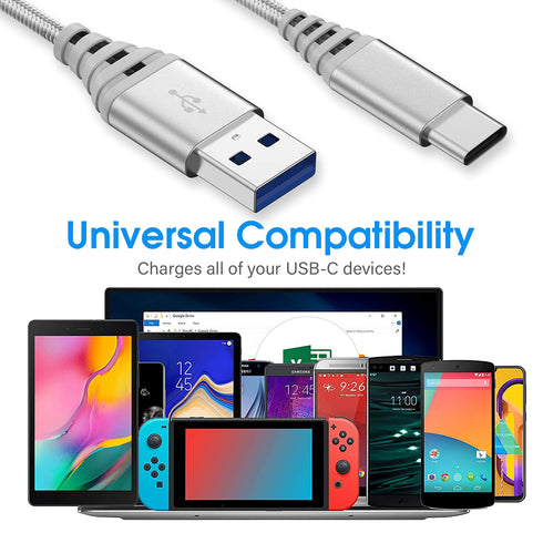 10FT+6FT Long USB Type C Charger Cable for Moto G Power/G Stylus 2022/2021, G 5G/G Fast/G Play, LG Stylo 5/6, Edge 2022.