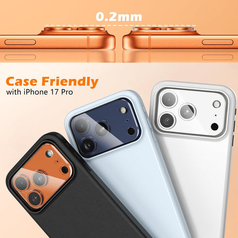 imluckies 3 Pack 17 6.3" 9H for iPhone Pro Camera Lens Protector, HD Clear Tempered Glass Camera Accessories, Hardness