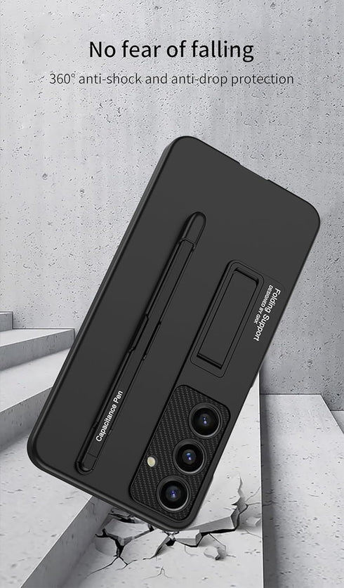 Samsung Galaxy S24 Plus Case with Pen and Adjustable Kickstand, Anti-Shock, Slim Texture Case, Supports Wireless