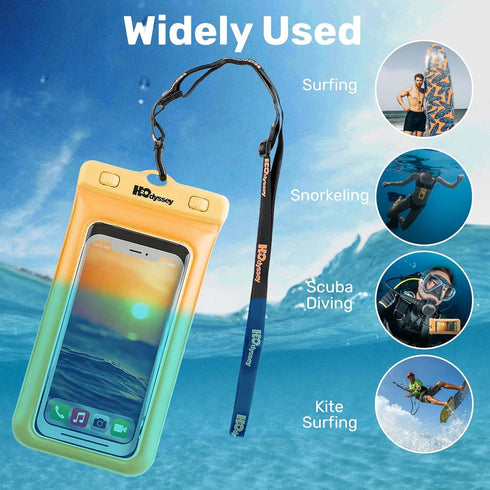 Waterproof Phone Case with Lanyard, Excellent Protection Floats in Water (Orange)