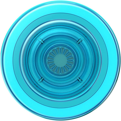 PopSockets Phone Grip Compatible with MagSafe, Wireless Charging Compatible - Electric Blue Translucent