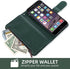 Asuwish iPhone 6 6s Wallet Case with Flip Card Holder & Tempered Glass Protector - Dark Green for Men & Women.