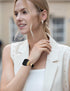 Wearlizer Leather Band for Fitbit Versa 2, Dressy Slim Leather Strap with D-Shape Metal Buckle for Versa/Versa