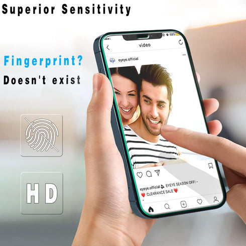 Slanku Tempered Glass Screen Protector for iPhone 12 Mini (5.4-inch) - 3-Pack, Easy Install, Bubble-Free, Case Friendly
