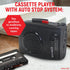 Craig Cassette Stereo Player/Recorder with Earphones: Portable AM/FM Radio & One-Touch Recording System