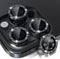 Choiche Bling Camera Lens Protector for iPhone 15 Pro/Pro Max, 9H Tempered Glass, Glitter-Black, Metal Ring Decor.
