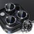 Choiche Bling Camera Lens Protector for iPhone 15 Pro/Pro Max, 9H Tempered Glass, Glitter-Black, Metal Ring Decor.
