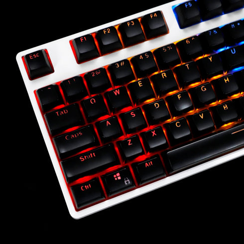 YMDK 104 Key SA Profile ANSI ISO Double Shot Keycaps for Standard MX 104 87 61 Keyboard (Black)