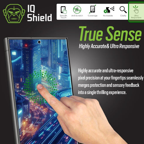 IQShield 2 Pack Clear TPU Film Screen Protector for Samsung Galaxy S24 Ultra, Bubble-Free Installation,
