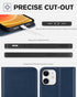 TUCCH Wallet Case for iPhone 12 Pro/iPhone 12 5G, PU Leather Folio with Kickstand, Card Slot, Dark Blue