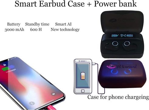Wireless Earbuds Bluetooth 5.0 with 4 Mics, Touch Control, Deep Bass, USB-C Quick Charge, In-Ear Detection (Black F8)