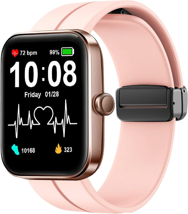 SKG V7 Smartwatch Bands Compatible, Lamshaw Soft Silicone Magnetic Buckle Sport Replacement Straps for SKG V7/VRPEFIT