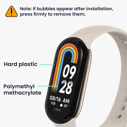 kwmobile Protective Film, 2x Screen Protector for Xiaomi Mi Band 8 - Anti-Fingerprint Smart Watch Protector