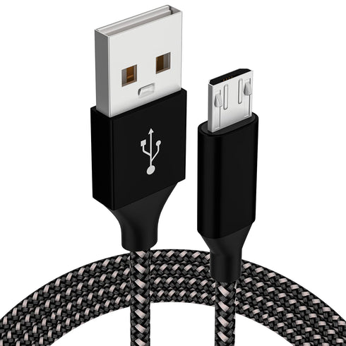 Micro USB Cable 6FT, Long Braided Fast Charging Sync Cord Compatible with Galaxy S7, S6 Edge, Kindle, Android