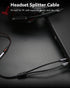MillSO Headphone Splitter CTIA for Computer Y Jack Adapter 3.5mm 2 x 3 Pole TRS Male to 4 Pole TRRS Female Compatible for Smartphone Earphone PS4 Gaming Headset to PC - 12inch/30CM