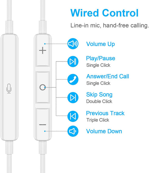 USB C Headphones for iPhone 15 Pro Max Galaxy S20 FE S23 Noise Canceling Type C Earphone Magnetic Wired in Ear Headphone with Mic Stereo Earbuds for Samsung S21 S22 A53 A54 Z Flip 5 Pixel 6 7 6a 7a 8